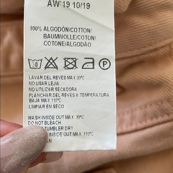 Paloma Wool Brenda Rhinestone Peach Tan Straight Leg Pants / Jeans - Picture 9 of 12